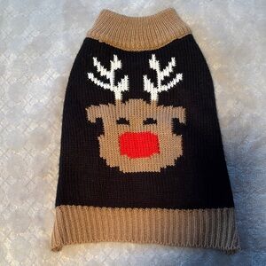 Reindeer Small Dog Sweater with Antlers